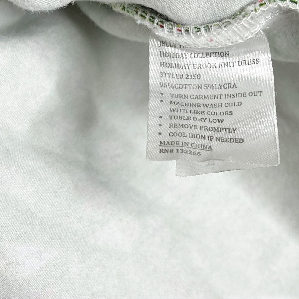 Jelly The Pug Multi-Color Holiday Brook Knit Dress with Ruffle Youth Size 6 - Picture 8 of 9